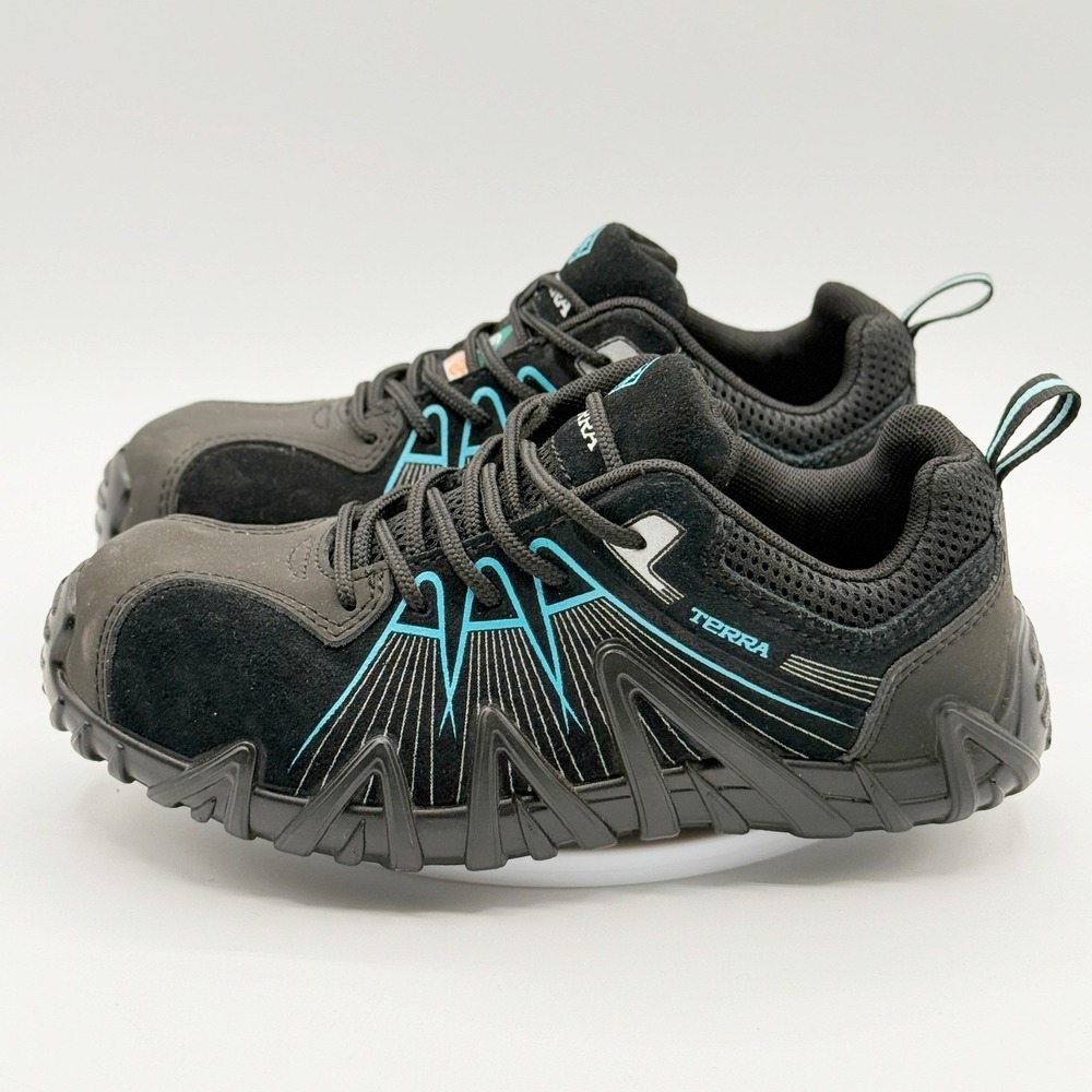 Terra Spider-X Womens Comp Toe Safety Shoe Size 7 Black/Aqua